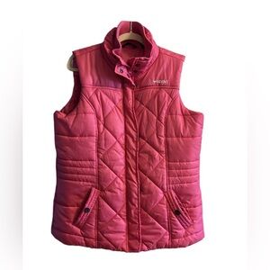 Women's Pink Breat Cancer Ribbon Wrangler Puffer Vest Size Large